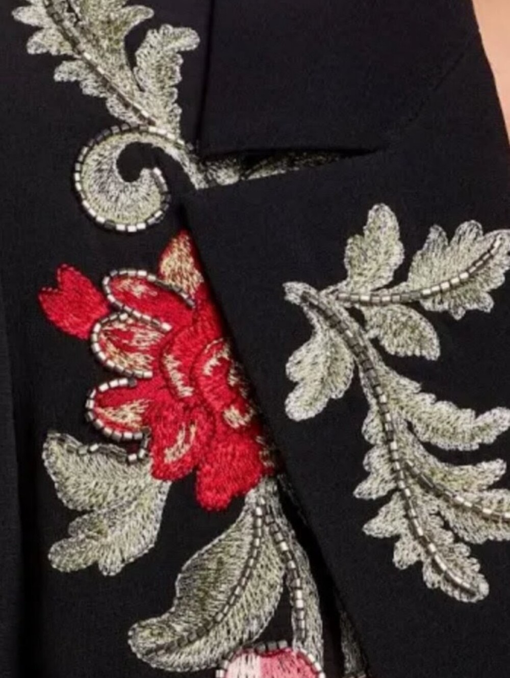 cinq a sept Black Embroidered Floral Blazer - Picture 3 of 7